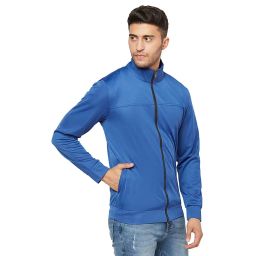 glito Men's Solid Blue Side Pocket Jacket-Track-Upper. image 3