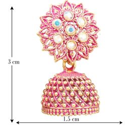 fashion frill Multicolor Oxidised Earrings Jhumka Set For Women Girls Stylish Traditional Pearl Small Jhumki Earings Pair Combo Of 4 image 5