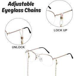 heddz Silver & Black Lightweight Small Link Spectacle Chain | For Unisex Chain Lanyard String | Easily Worn Around Your Neck Glasses, Sunglasses (Combo 2) image 3