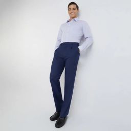 raymond Men's Structure Pattern Classic Fit Polyester Blend Double Pleat Formal Trouser image 4