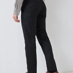 raymond Men Slim Fit Solid Pattern Poly Viscose Blend Flat Front Formal Trouser image 3
