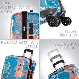 safari Plastic Serene Hardside Suitcase, Lightweight And Scratch Resistant, Fixed Combination Lock, 360 Degree Dual 4 Spinner Wheels, Telescopic Handle, Cabin Size Luggage Trolley Bag, Small, 55Cm image 3