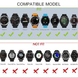 Watch Band Compatible with Garmin Fenix 5 Bands 22mm Width Soft Silicone Replacement Strap for Fenix 5/Fenix 5 Plus/Fenix 6/Fenix 6 Pro/Forerunner 935/Forerunner 945 image 2