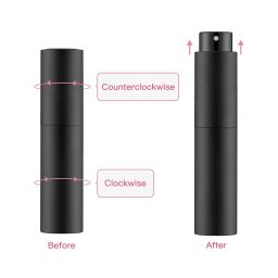tekson 10ml Travel Perfume Atomizer Refillable, Mini Cologne Spray Bottle Empty, Small Aftershave Sprayer for Dispenser (Black) image 3