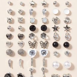 shining diva fashion 30 Pairs Earrings Combo Set Latest Stylish Crystal Pearl Earrings for Women and Girls (14855er) Valentine Gift for Girlfriend image 1