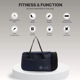 cult 25 Litre Gym/Duffle Bag for Men & Women | Duffle Bag with Side Pocket & Shoulder Strap | Comfortable Handle | Black Navy image 5