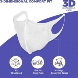 Careview N95 Anti Pollution Cotton Reusable Unisex Face Mask, Ear Loop Style, Protective Fold Flat Mask with 6 Layered (With Head Mask Extender) image 1