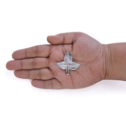 DHRUVS COLLECTION 925 Silver Single Piece Bel Patra for Shivji Pooja Purpose, Mandir Decoration & Gifting Purpose image 3