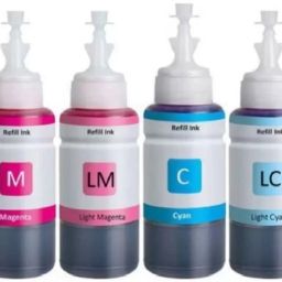 kalar T673 Refill Ink for EP L800, L850, L1800 Printer (70gm x C/M/Y/K/LC/LM) Black + Tri Color Combo Pack Ink Bottle-image-91