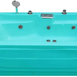 Elegant 6 Feet Combi-Massage Bathtub - Cyan Blue Free-standing Bathtub-image-94