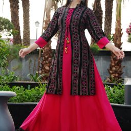 Women Printed Cotton Rayon Anarkali Kurta-image-14