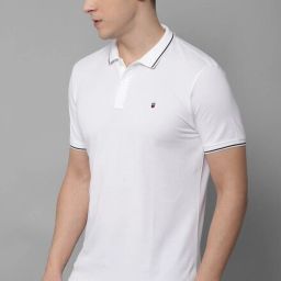 Men Solid Polo Neck Pure Cotton White T-Shirt-image-73