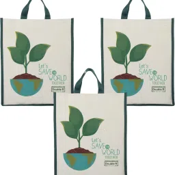 Cotton Canvas Shopping Bags for Carry Milk Fruits Vegetable Pack of 3 Grocery Bag-5