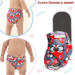Adjustable Leakproof Printed Diaper With insert Reusable for Babies-(BE2653) - L-38