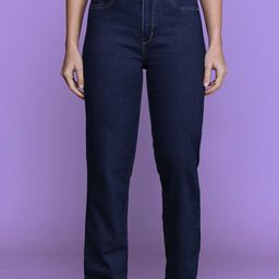 drewin Women Boyfriend High Rise Dark Blue Jeans-picture-2