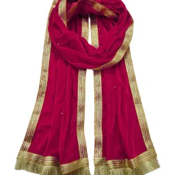 Velvet Embellished Pink Men Dupatta-image-19