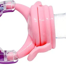irshyan kidzghar "Baby Fruit Nibbler Rattle With Fruit Shape Silicone Teether for 6 to 12 Months Baby Pack of 2 (Rattle Pink & Peach)" Teether and Feeder image 3