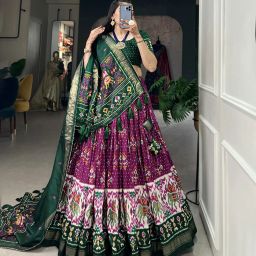 Printed Semi Stitched Lehenga Choli-image-2