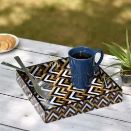 duli Brown Engineered Wood Square Serving Tray-picture-12