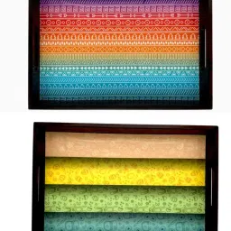 Wooden tray set of 2 with UV print|Serving Tray|Multipurpose Tray|AHS0-T0920 Tray-image-74