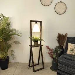 symplify Euphoria Wooden Shelf Floor Lamp with Jute Shade and Brown Base-picture-46