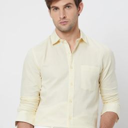 Men Slim Fit Solid Spread Collar Formal Shirt-image-26