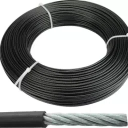 5mm Gym Machine cable wire black PU coated 13 fts for Preature curl Weight Lifting Bar-image-84