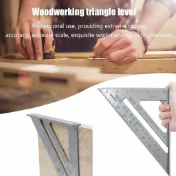kettlekane Double side Aluminium Alloy Speed Square Triangle Scale for Carpenter and Engineer | Right Angle Tool Tri-Square (Pack of 1) Tri-Square image 4