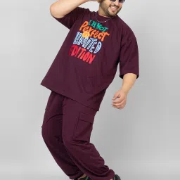 Men Top & Pyjama Set Purple Printed-image-48
