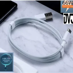 DVJ USB Type C Cable 2 A 1 m 66W FLASH CHARGE DATA CABLE FOR Vivo X80 Pro / X70 Pro / X70 / X60 Pro / X60 5G-39