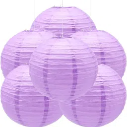 Paper Hanging Lantern Rice Paper Ball Lamp Decoration for Party OP202 Purple Paper Hanging Lantern-13