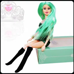 mgt creation A-Adorable Green Foldable Hands & Legs Party Doll with Beautiful Accessories-picture-20