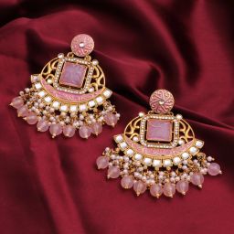 Treditional Kundan Earring For Woman Beads Alloy Earring Set-image-41