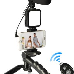 Mobtude Vlogging Kit for Mobile, YouTube Video Making Accessories Kit Tripod Kit-image-70
