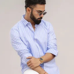 surhi Men Slim Fit Striped Spread Collar Casual Shirt-picture-5
