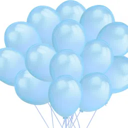 Solid Set Of 100 Pcs Sky Blue Balloons Decoration/Girls birthday decoration Balloon-image-88