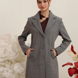 chkokko Tweed Solid Coat For Women-picture-22