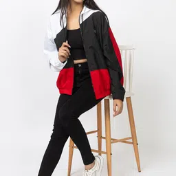 Yung Gun Trendy Korean Oversized Hooded Windcheater Jacket For Girls And Women Solid Women Wind Cheater-picture-15