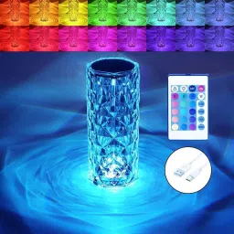 Crystal Diamond Night Light -16 Color RGB Changing LED Lights USB Remote Table Lamp-10