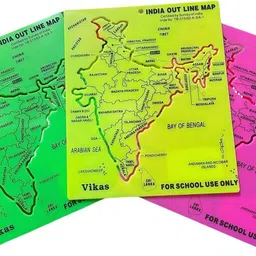vikas ColorMap Trio India Map Stencil Set India Map Stencil Drawing Template for Students, Kids And Teachers | Lightweight Geography Stencil-picture-36