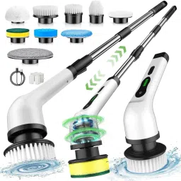 Cordless Electric Spin mop floor cleaning machine bathroom Plastic Wet and Dry Brush-image-70