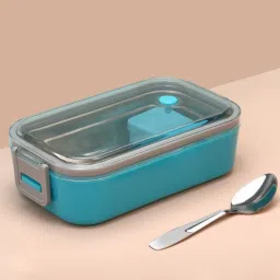 Stainless Steel Lunch Box with Spoon Tiffin Box Useful for school, Picnics 1 Containers Lunch Box-10