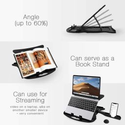 RRAS Adjustable Laptop Stand with Mobile Holder – Foldable, Portable & Lightweight Adjustable Laptop Stand– Foldable, Portable & Lightweight for Laptops Plastic Desk Stand Rotatable Laptop Stand with Adjustable Height Compatible with Universal Laptops image 4