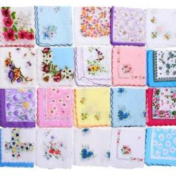 KASEERA Classy printed women hand kercheifs ["Multicolor"] Handkerchief-image-1