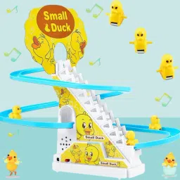 3 DUCK SLIDE TOY,FUNNY AUTOMATIC STAIR-CLIMBING DUCKLINGS CARTOON RACE TRACK SET-16