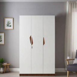 mintwud from pepperfry Maya 3 Door Wardrobe In Teak & White Finish-picture-41