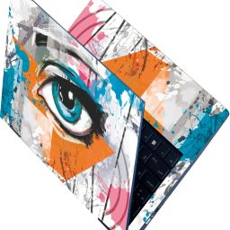 Anweshas Full Body Laptop Skin Sticker - Eye Design Multicolour Abstract Self Adhesive Vinyl Reusable Laptop Skin Compatible for 15.6 inch-image-24