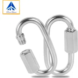 6 mm Heavy SS Carabiner Screw Swing Snap Hook Multipurpose Connector Sports 2 Pc Locking Carabiner-picture-12