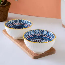 Porcelain Serving Bowl Peacock Print-image-25