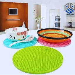 Silicone Pot Holder and Oven Mitts, Multipurpose Non-Slip Insulation Round Polyvinyl Chloride Trivet-7